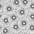 Seamless pattern with gerbera flowers