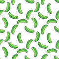 Seamless pattern gherkin cucumber food decoration. Vegetarian tasty natural. Healthy diet