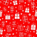 Seamless pattern of gift boxes Royalty Free Stock Photo
