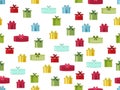 Seamless pattern with gift boxes. Seamless pattern with Christmas presents. Vector Royalty Free Stock Photo