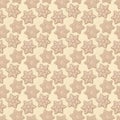 seamless pattern gingerbread christmas cookies with beige kraft paper background