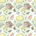 Seamless pattern with girl Royalty Free Stock Photo
