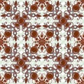 Seamless pattern with glass flower in broen and green color.