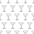 Seamless pattern from glass of margarita black contour on white Royalty Free Stock Photo