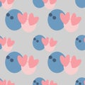 Seamless pattern glasses smiley blue gray pink