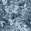 Seamless pattern with glittering silver leaves. Elegant luxury endless print.