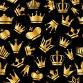 Seamless pattern with Gold Crowns