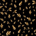 Seamless pattern with gold flowers Royalty Free Stock Photo