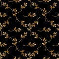 Seamless pattern with gold flowers Royalty Free Stock Photo