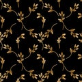 Seamless pattern with gold flowers Royalty Free Stock Photo