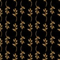 Seamless pattern with gold flowers Royalty Free Stock Photo