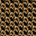 Seamless pattern with gold flowers Royalty Free Stock Photo