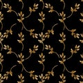 Seamless pattern with gold flowers Royalty Free Stock Photo