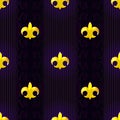 Seamless pattern with fluer de lis on dark background Royalty Free Stock Photo