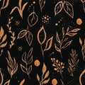 Seamless pattern with Gold leaves. Perfect for wallpaper, fashin, textile and wedding cards, invitations