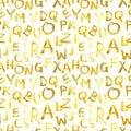 Seamless pattern of gold letters Royalty Free Stock Photo