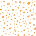 Seamless pattern with gold stars on white background. Vector illustration Royalty Free Stock Photo