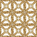 Seamless pattern of gold wire mesh or fence on white