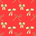 Seamless pattern of golden bows Royalty Free Stock Photo