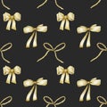 Seamless pattern of golden bows Royalty Free Stock Photo