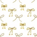 Seamless pattern of golden bows Royalty Free Stock Photo