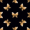 Seamless pattern with golden butterflies