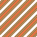 Seamless Pattern of Golden Chains and Colorful Stripes Designed with diagonal Form. Royalty Free Stock Photo