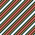 Seamless Pattern of Golden Chains and Colorful Stripes Designed with diagonal Form.