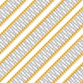 Seamless Pattern of Golden Chains Designed with diagonal form Ready for Textile Prints. Royalty Free Stock Photo