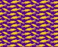 Seamless pattern with Golden Chinese Algae Eaters on purple background Royalty Free Stock Photo