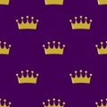 Seamless pattern golden crown queen