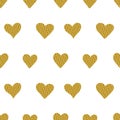 Seamless pattern with golden glitter hearts Royalty Free Stock Photo