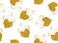 Seamless pattern with golden hearts on a white background Royalty Free Stock Photo