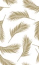 Seamless pattern with golden palms leaf