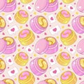 Seamless pattern golden and pink cosmetic eye patch. Cosmetic product for skin. Hydrogel patches under the eyes. ollagen