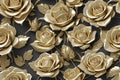 A seamless pattern of Golden roses.