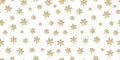 Seamless pattern golden stars isolated on white background. Digital paper. Christmas paper