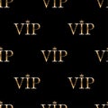 Seamless pattern with golden text VIP