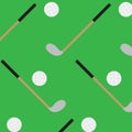 Seamless pattern golf stick and ball Royalty Free Stock Photo