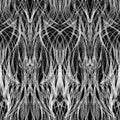 Seamless pattern with a gothic symmetrical ornament drawn with a white pencil on a black background Royalty Free Stock Photo