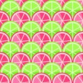 Seamless Pattern with Grapefriuts and Limes