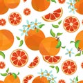 Seamless pattern grapefruit and flower Royalty Free Stock Photo