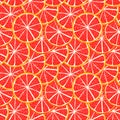 Seamless pattern grapefruit red color background