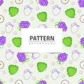 Seamless pattern grapes and grape leaves