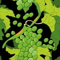 Seamless pattern with grapevine Royalty Free Stock Photo