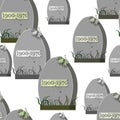 Seamless pattern grave cemetery with a spider web spider autumn Royalty Free Stock Photo