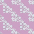 Seamless pattern with gray branches of Brunia albiflora plant on a pink background.