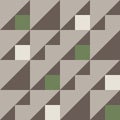 Seamless pattern in gray brown white green colors. Geometrical forms: triangle square rectangle. Royalty Free Stock Photo