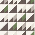 Seamless pattern in gray brown white green colors. Geometrical forms- triangle square rectangle. Royalty Free Stock Photo