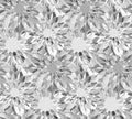 Seamless pattern with gray floral guilloche